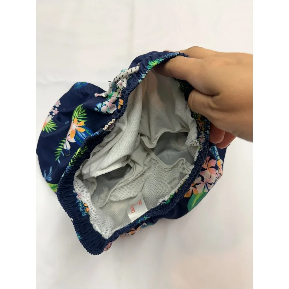 JANIE & JACK CAT & JACK Boys 5 2pc Swim Trunk Bundle Mesh Lined Blue Floral EE18